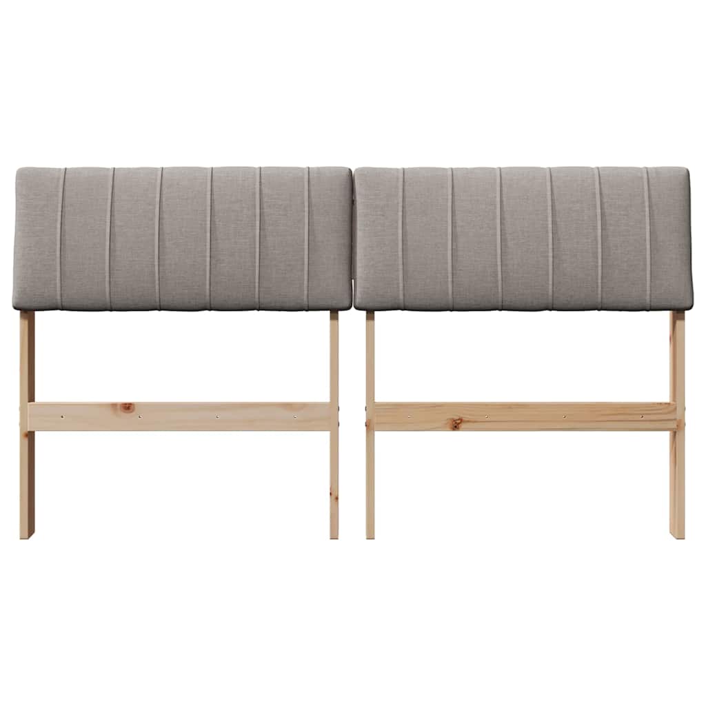 Tête de lit capitonnée Taupe 140 cm Pin massif - XIOS