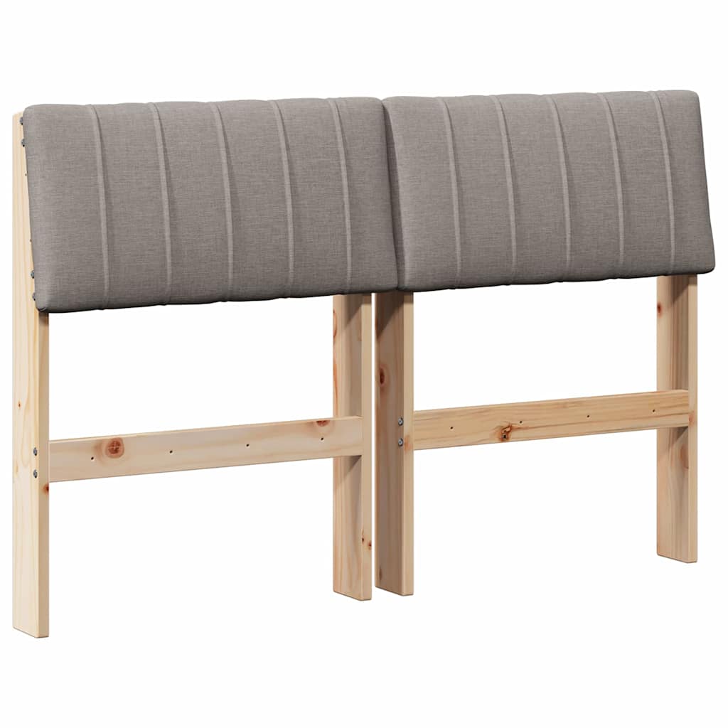Tête de lit capitonnée Taupe 120 cm Pin massif - XIOS