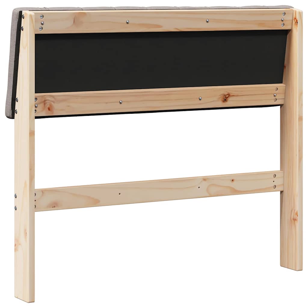 Tête de lit capitonnée Taupe 90 cm Pin massif - XIOS