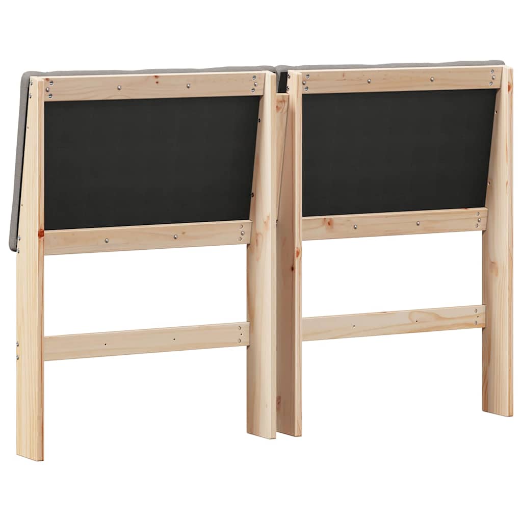 Tête de lit capitonnée Taupe 140 cm Pin massif - XIOS