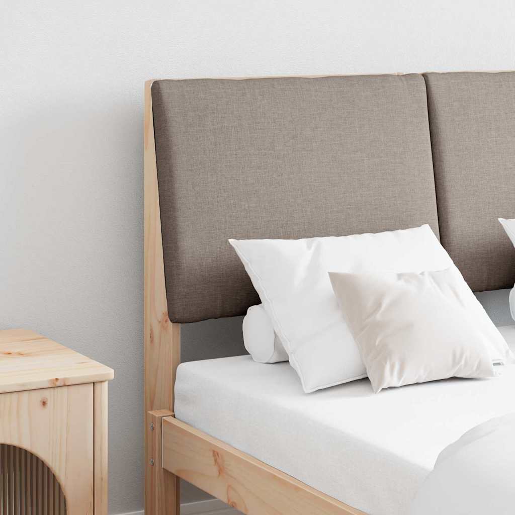 Tête de lit capitonnée Taupe 135 cm Pin massif - XIOS
