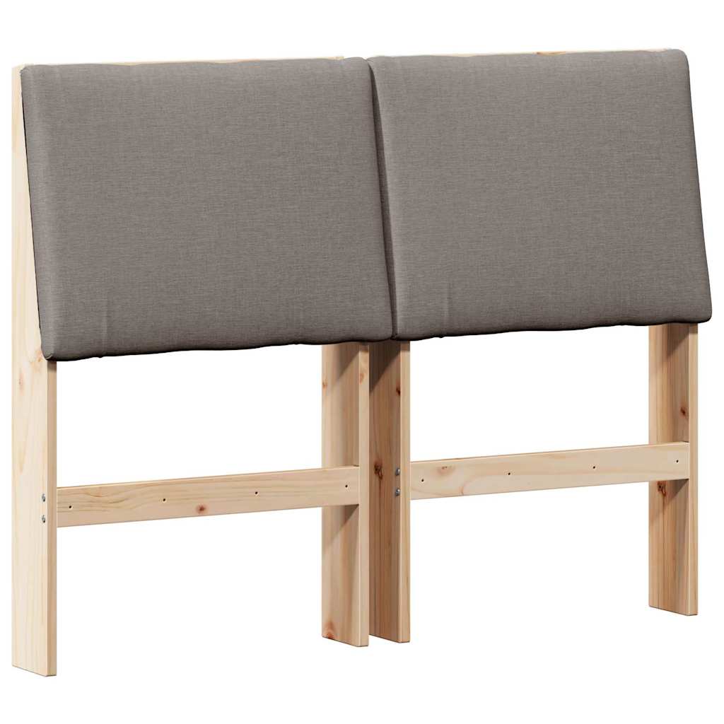 Tête de lit capitonnée Taupe 120 cm Pin massif - XIOS