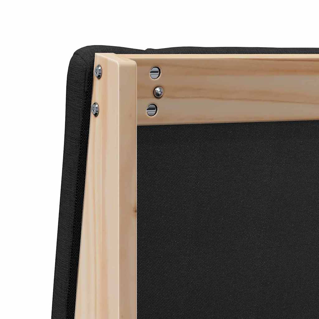 Tête de lit capitonnée Noir 80 cm Pin massif - XIOS