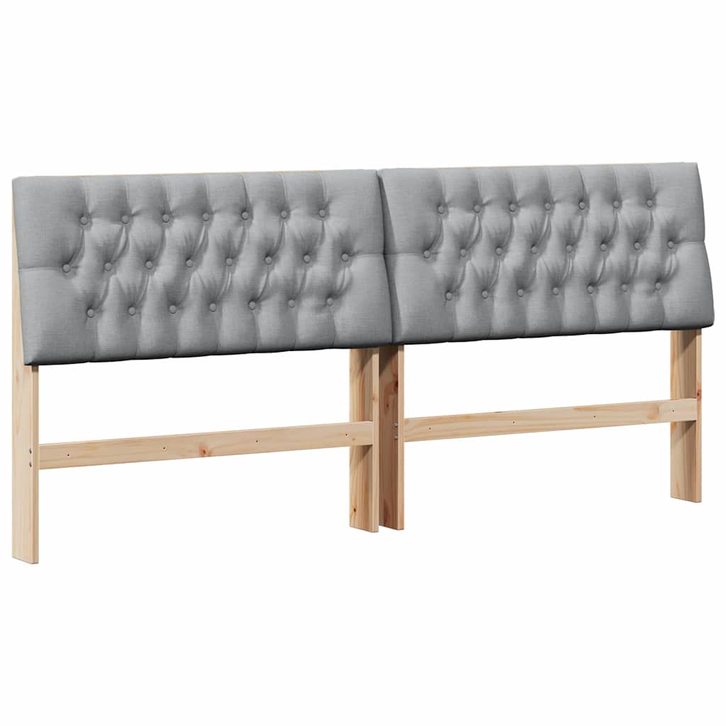 Tête de lit capitonnée Gris clair 200 cm Pin massif - XIOS