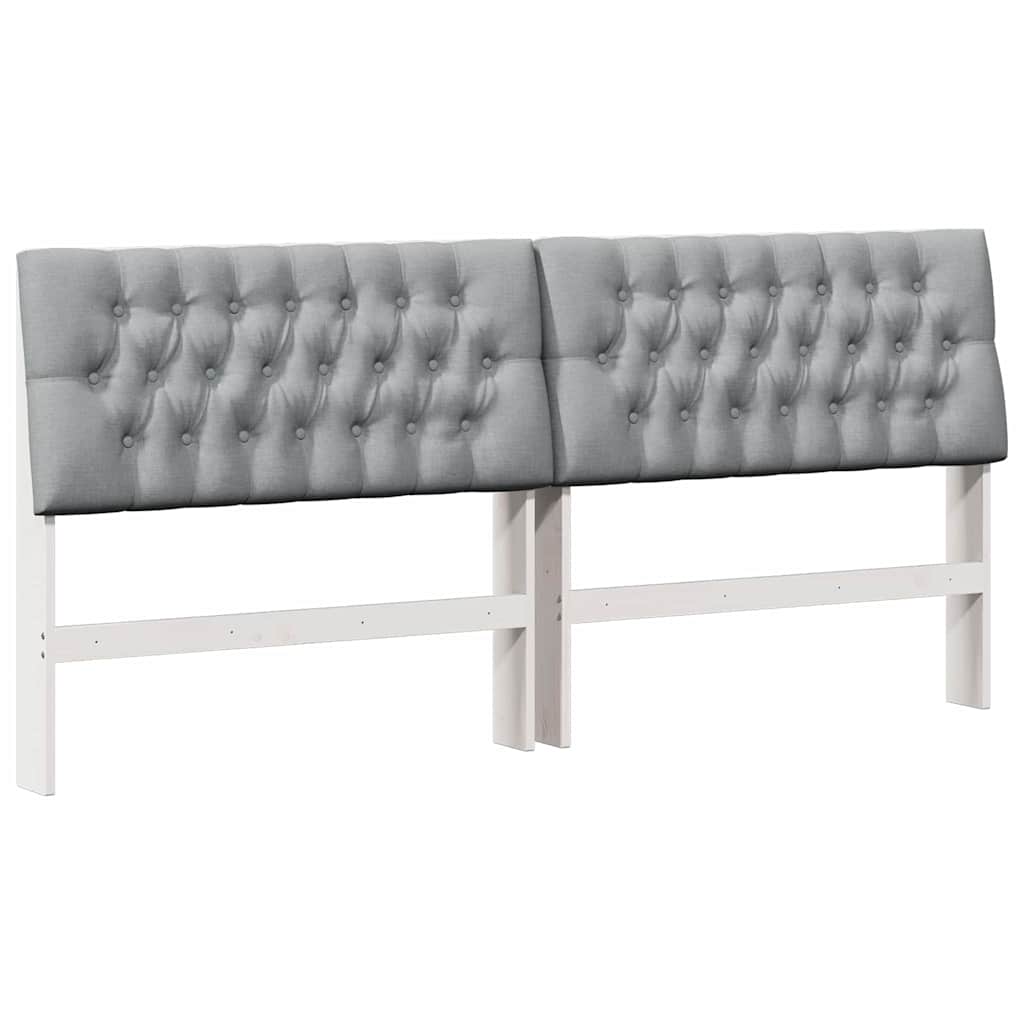 Tête de lit capitonnée Gris clair 200 cm Pin massif - XIOS