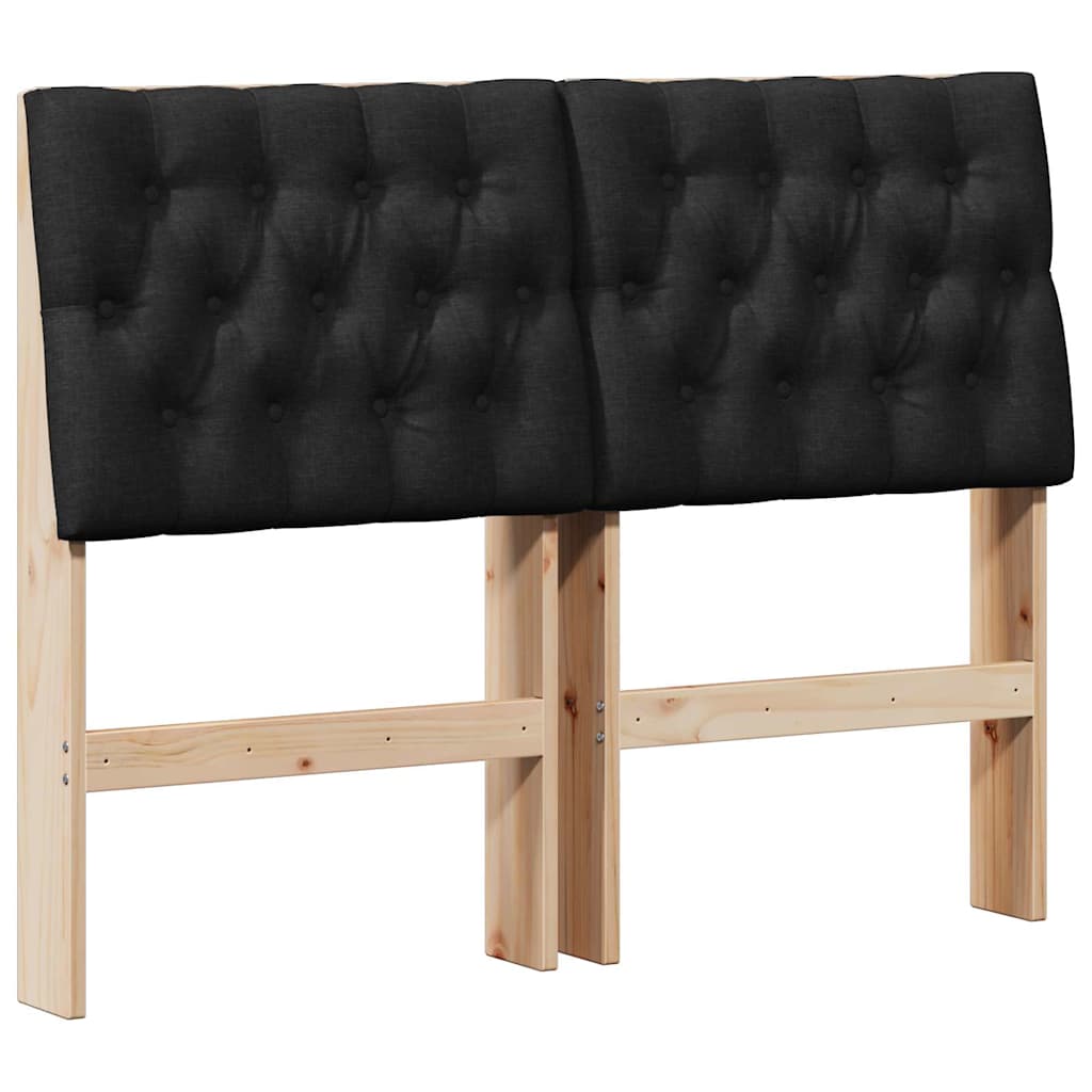 Tête de lit capitonnée Noir 120 cm Pin massif - XIOS