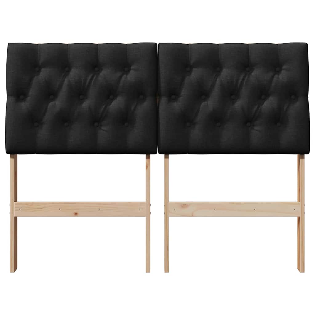 Tête de lit capitonnée Noir 120 cm Pin massif - XIOS