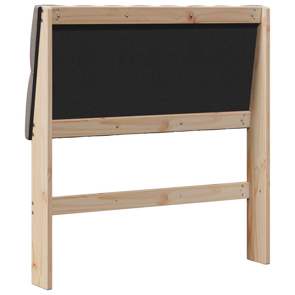 Tête de lit capitonnée Taupe 90 cm Pin massif - XIOS