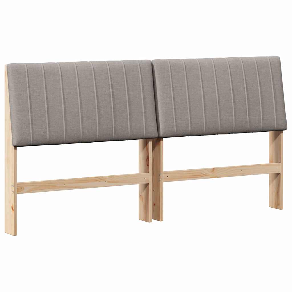 Tête de lit capitonnée Taupe 200 cm Pin massif - XIOS