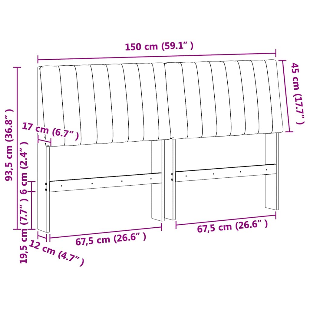 Tête de lit capitonnée Noir 150 cm Pin massif - XIOS