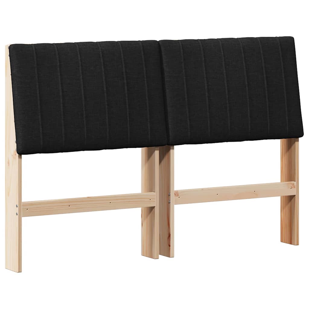 Tête de lit capitonnée Noir 135 cm Pin massif - XIOS