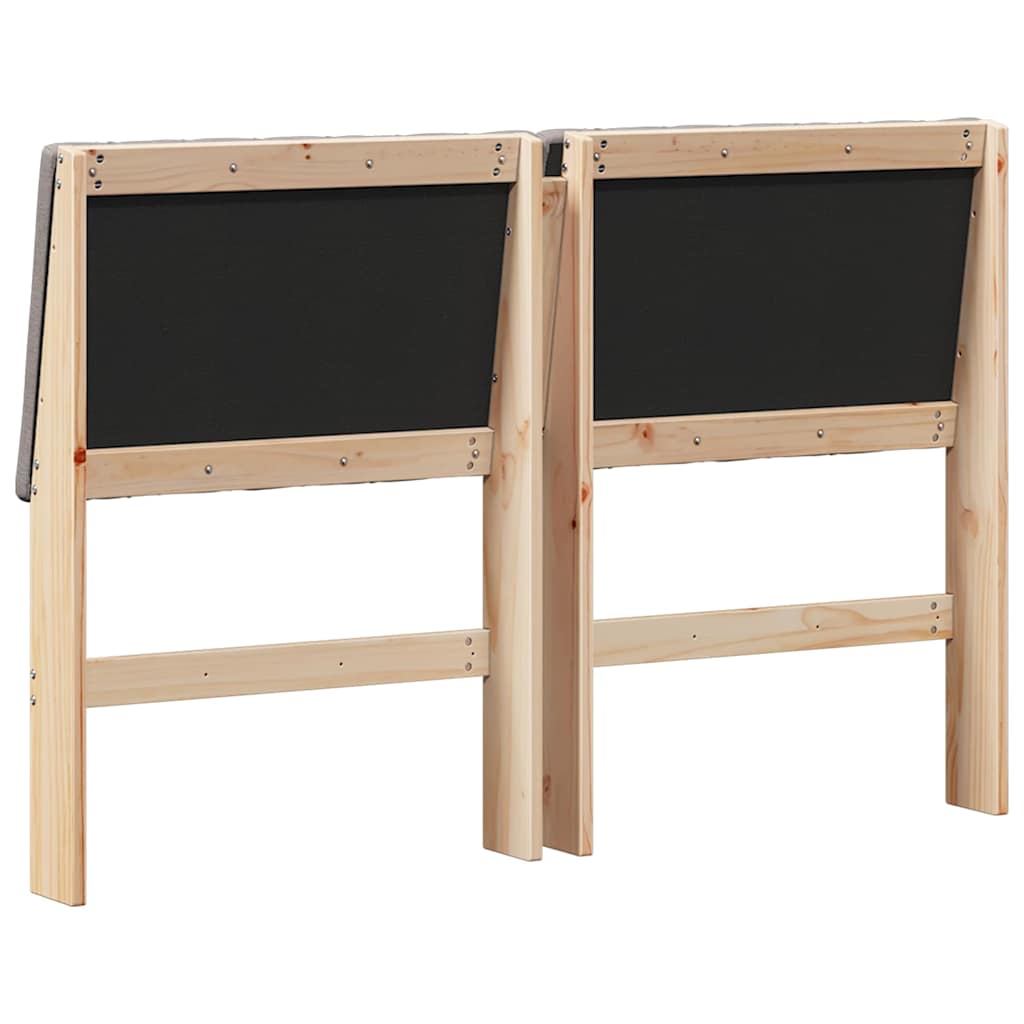 Tête de lit capitonnée Taupe 135 cm Pin massif - XIOS