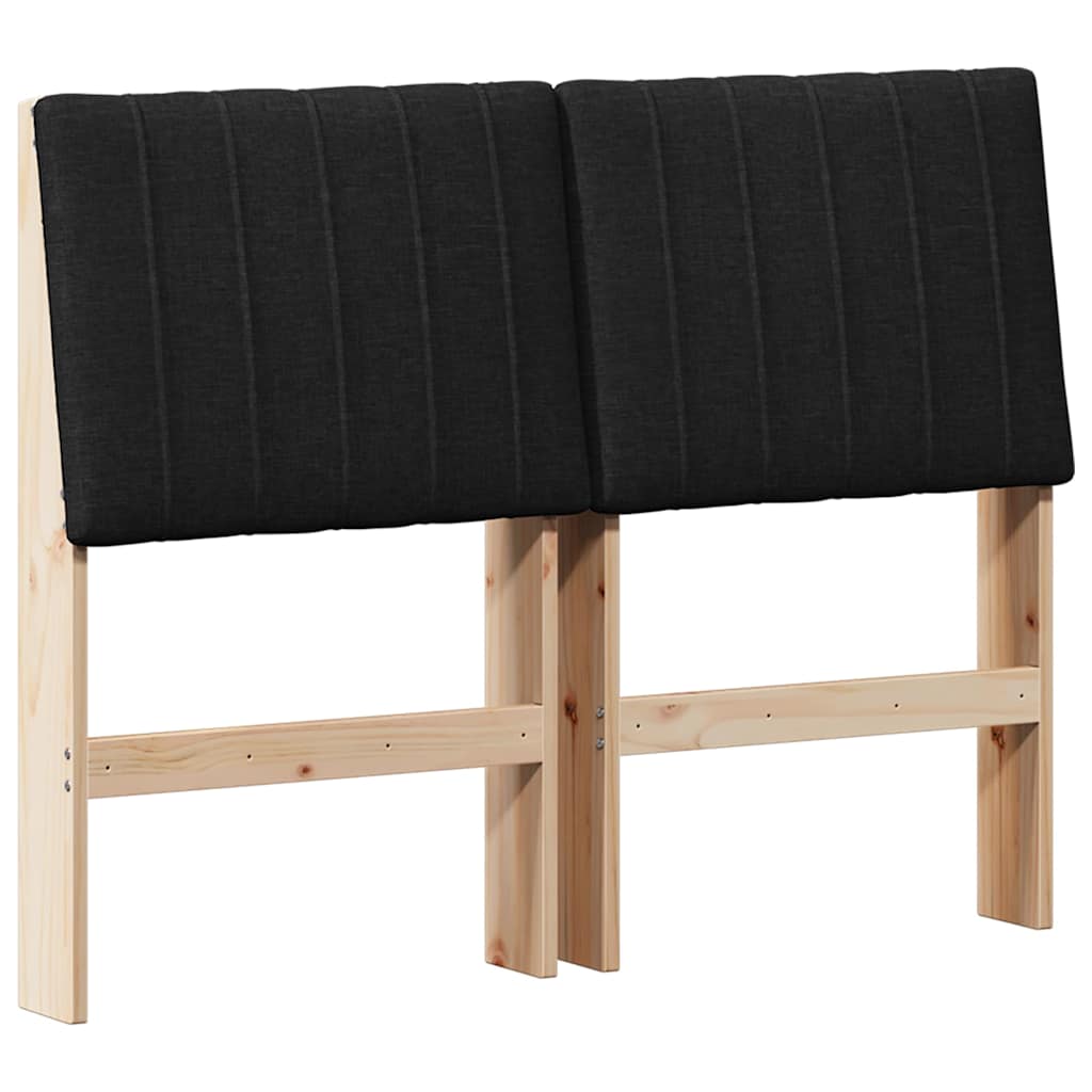 Tête de lit capitonnée Noir 120 cm Pin massif - XIOS