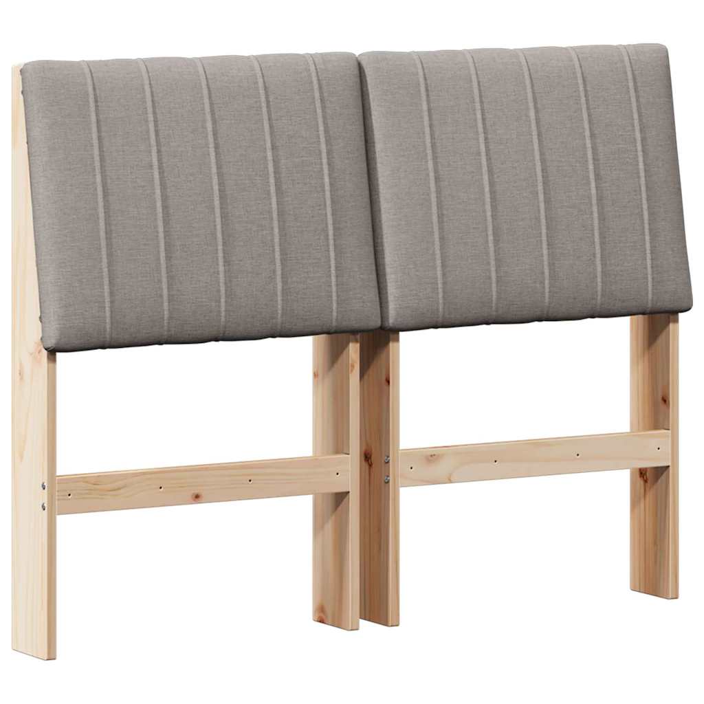 Tête de lit capitonnée Taupe 120 cm Pin massif - XIOS
