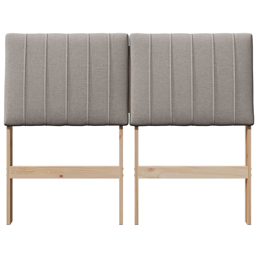 Tête de lit capitonnée Taupe 120 cm Pin massif - XIOS