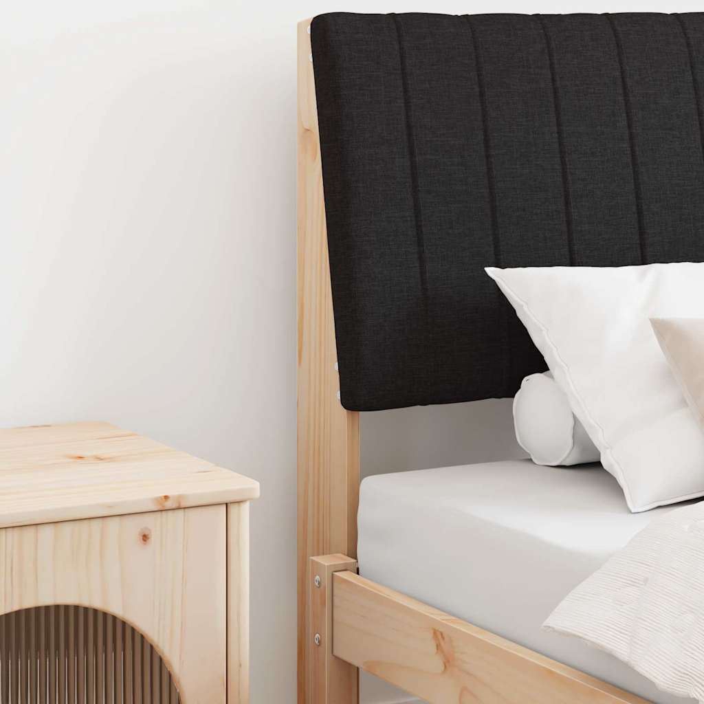 Tête de lit capitonnée Noir 90 cm Pin massif - XIOS