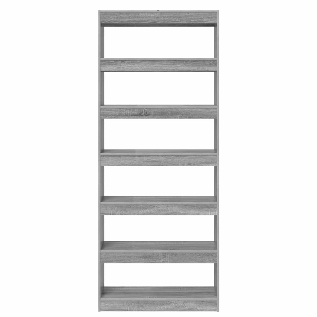 Bibliothèque Sonoma gris 80 x 30 x 198 cm Bois d'ingénierie - XIOS