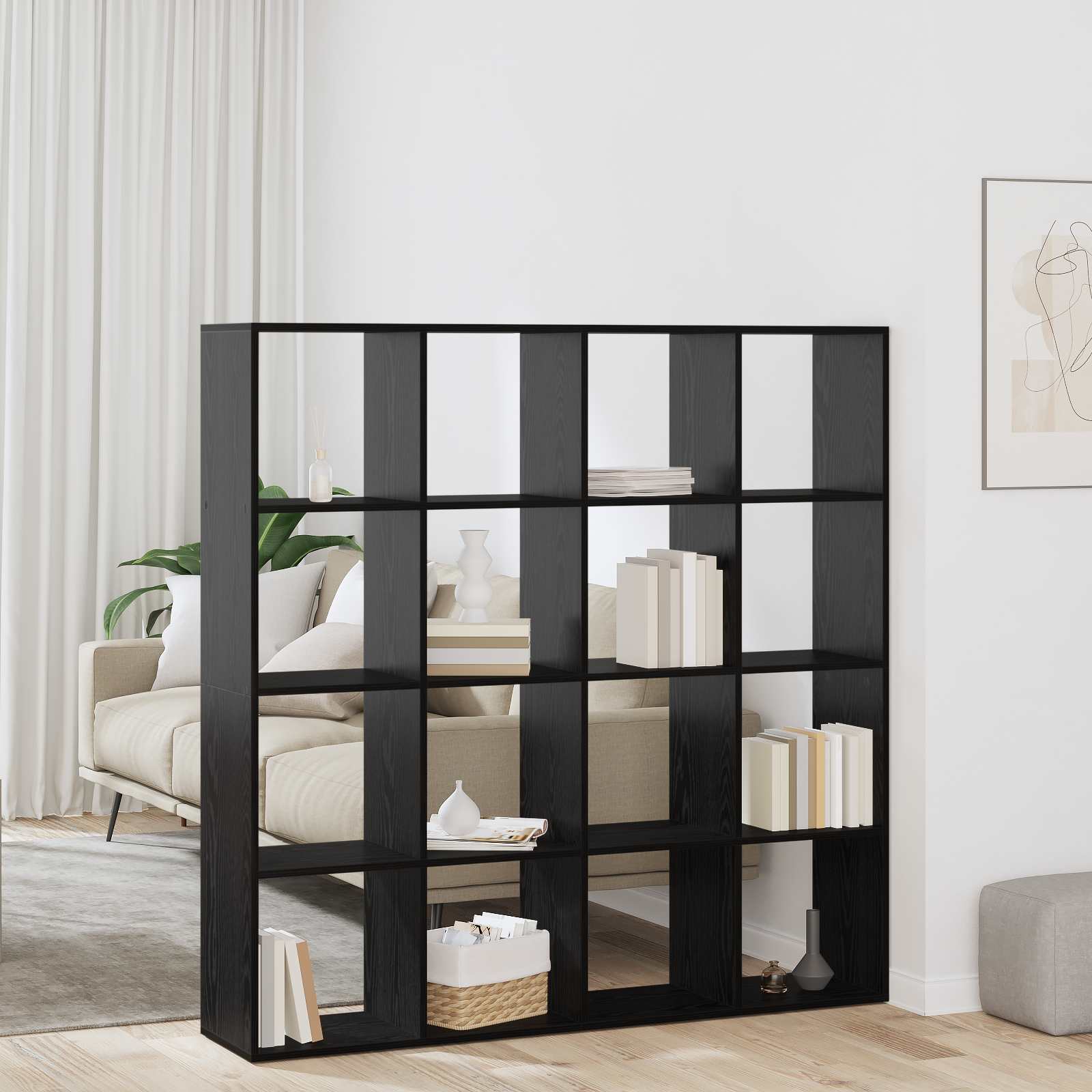 Bibliothèque Chêne noir 137,5 x 29 x 137,5 cm Bois d'ingénierie - XIOS