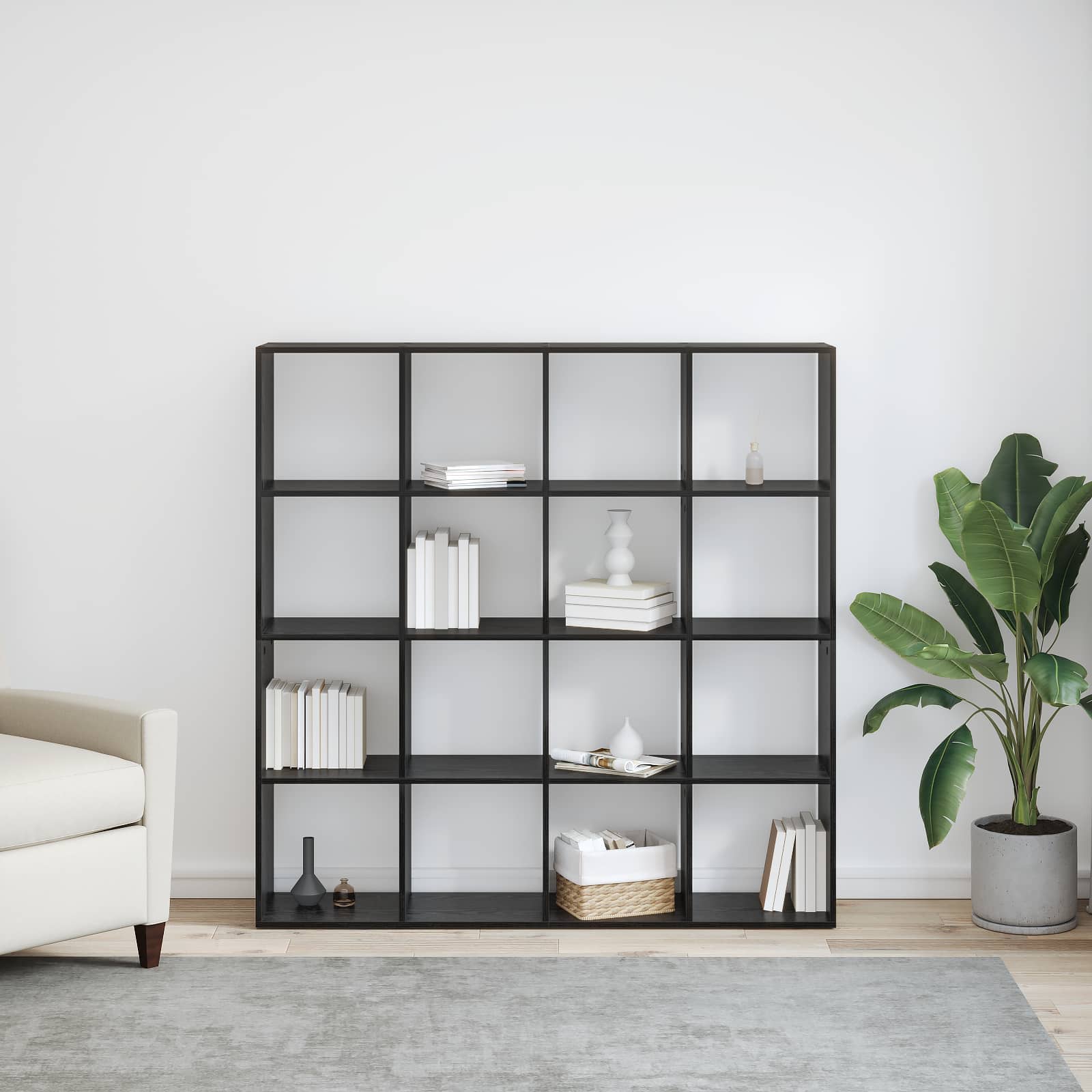 Bibliothèque Chêne noir 137,5 x 29 x 137,5 cm Bois d'ingénierie - XIOS