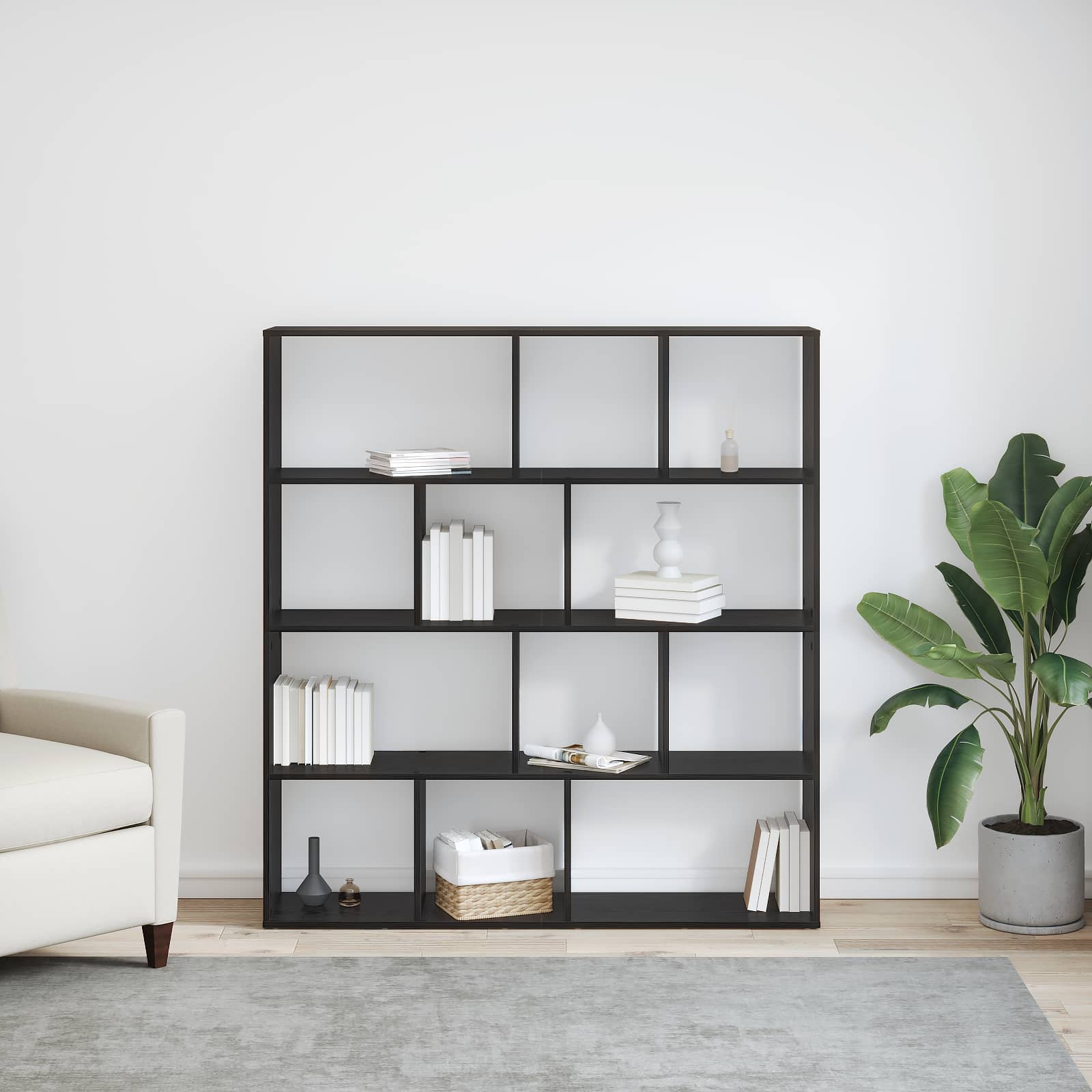 Bibliothèque Chêne noir 132 x 29 x 141,5 cm Bois d'ingénierie - XIOS