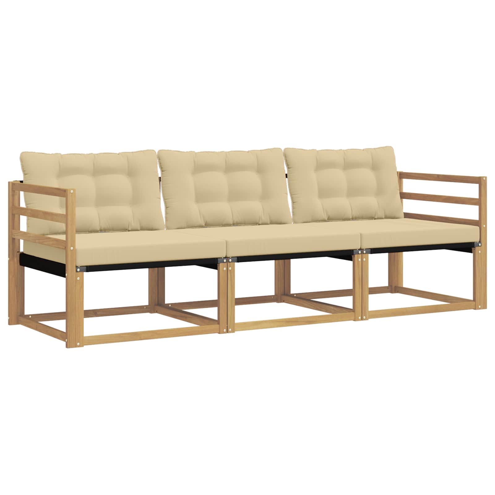 Ensemble de canapés d'extérieur 3 pc Blanc et Beige