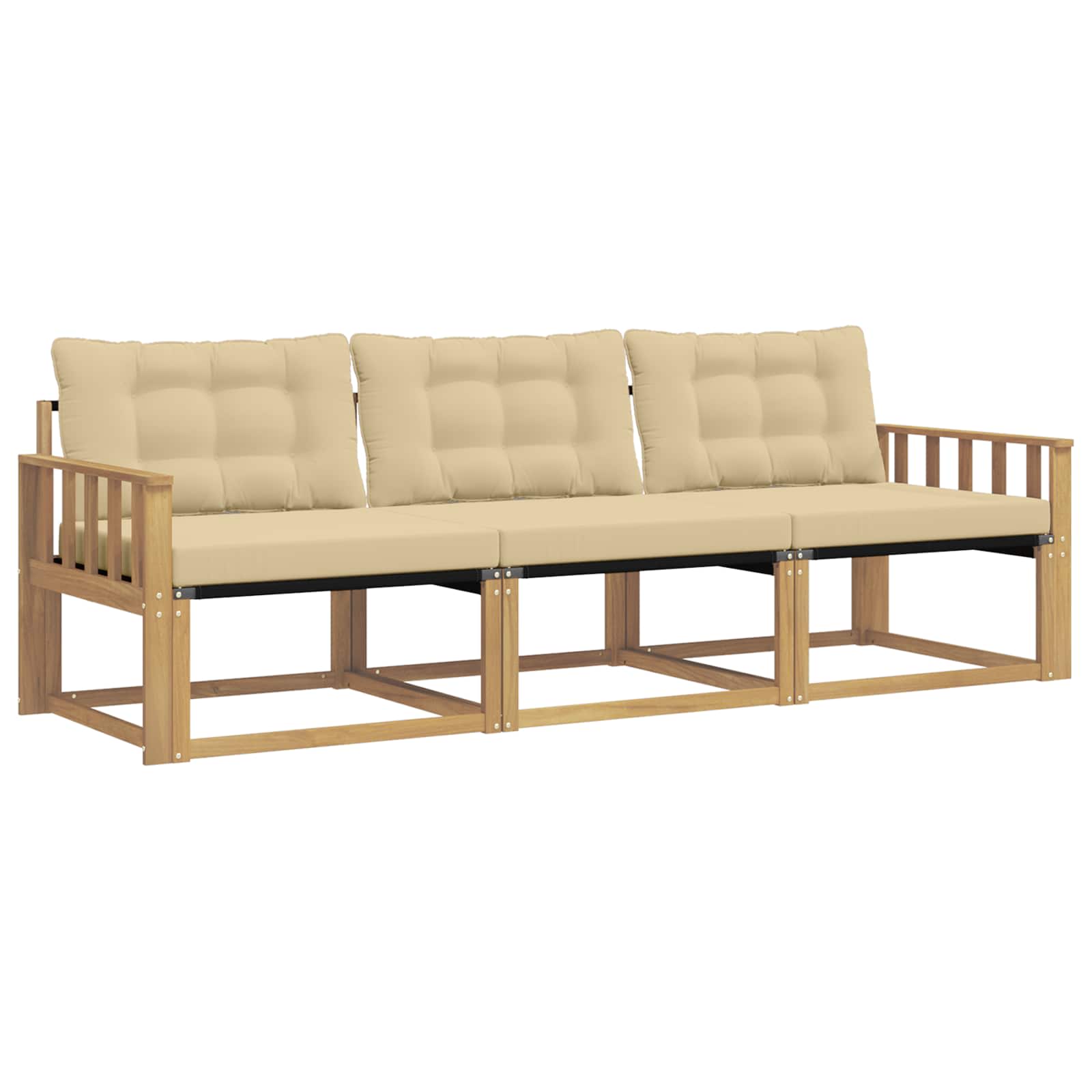 Ensemble de canapés d'extérieur 3 pc Blanc et Beige