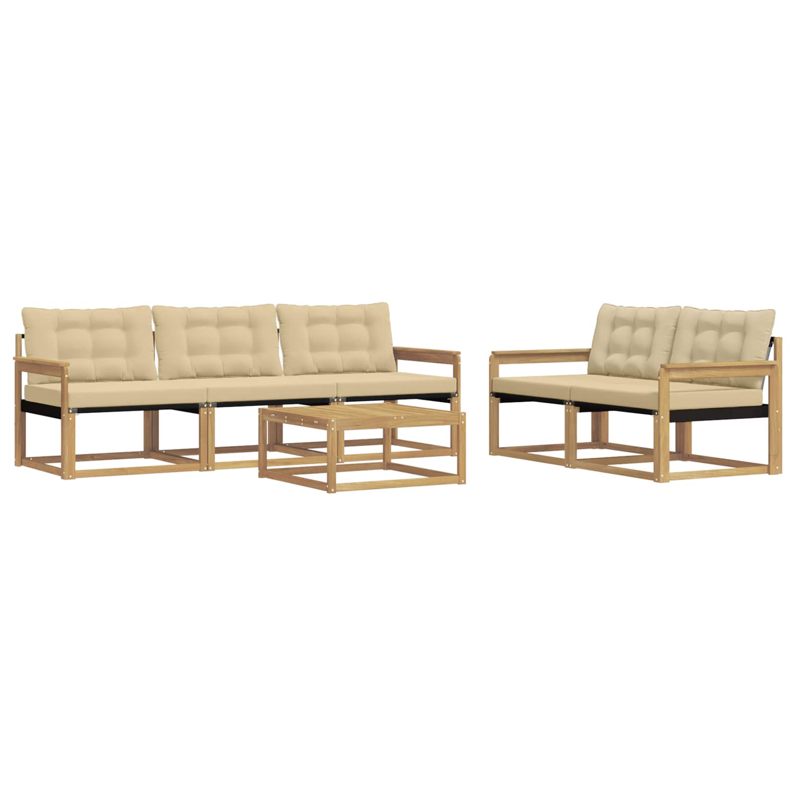 Ensemble de canapés d'extérieur 6 pcs Blanc et Beige - XIOS