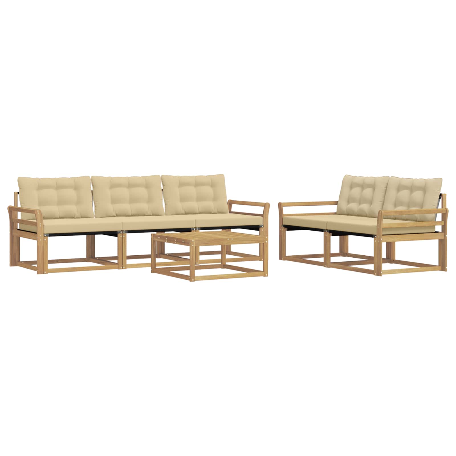 Ensemble de canapés d'extérieur 6 pc Blanc et Beige