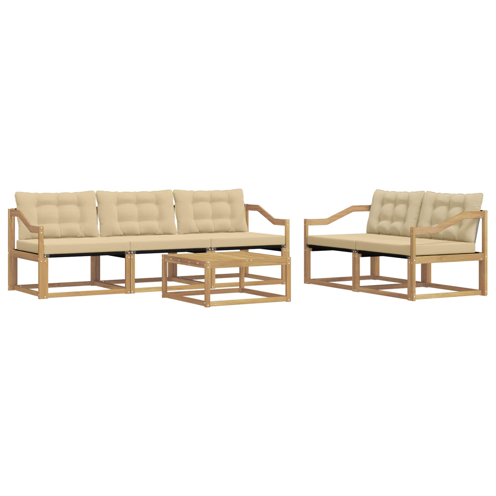 Ensemble de canapés d'extérieur 6 pc Blanc et Beige