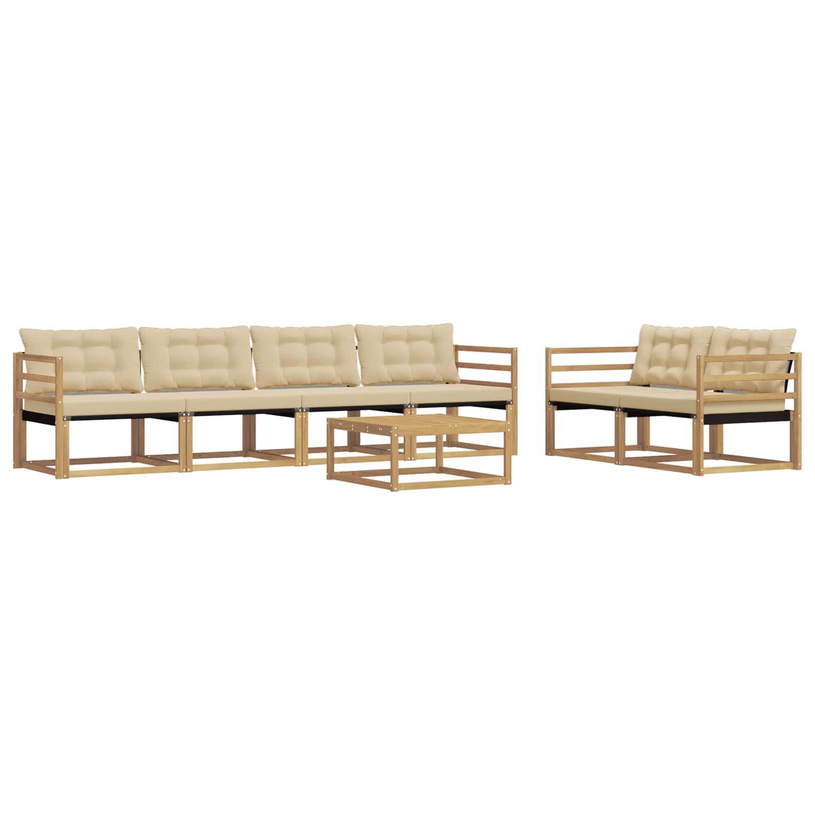 Ensemble de canapés d'extérieur 7 pcs Blanc et Beige - XIOS