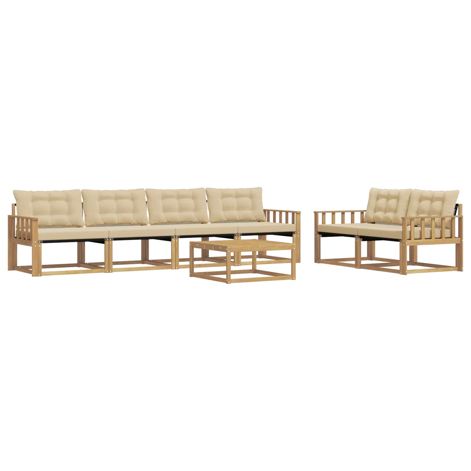 Ensemble de canapés d'extérieur 7 pcs Blanc et Beige - XIOS