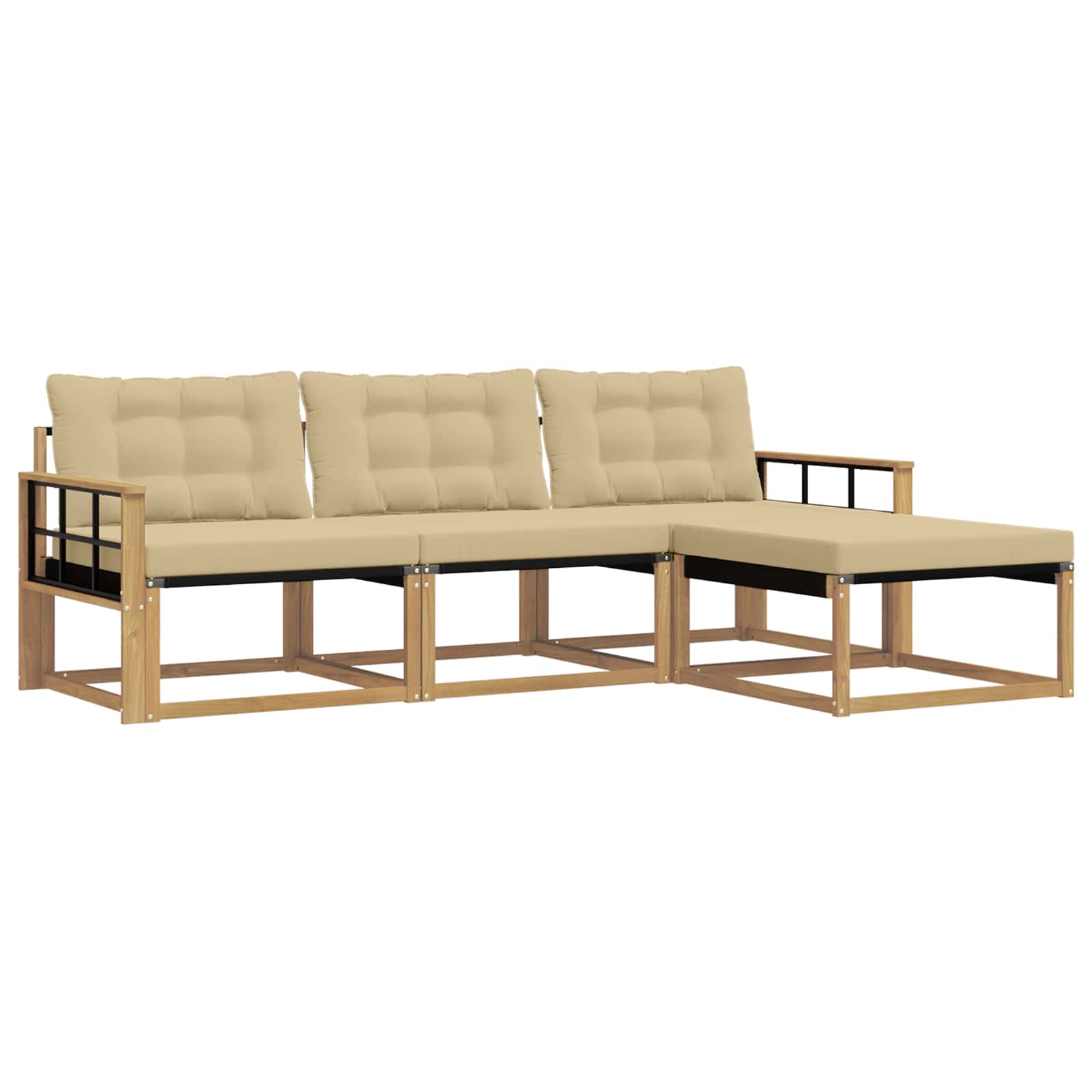 Ensemble de canapés d'extérieur 4 pcs Blanc et Beige - XIOS