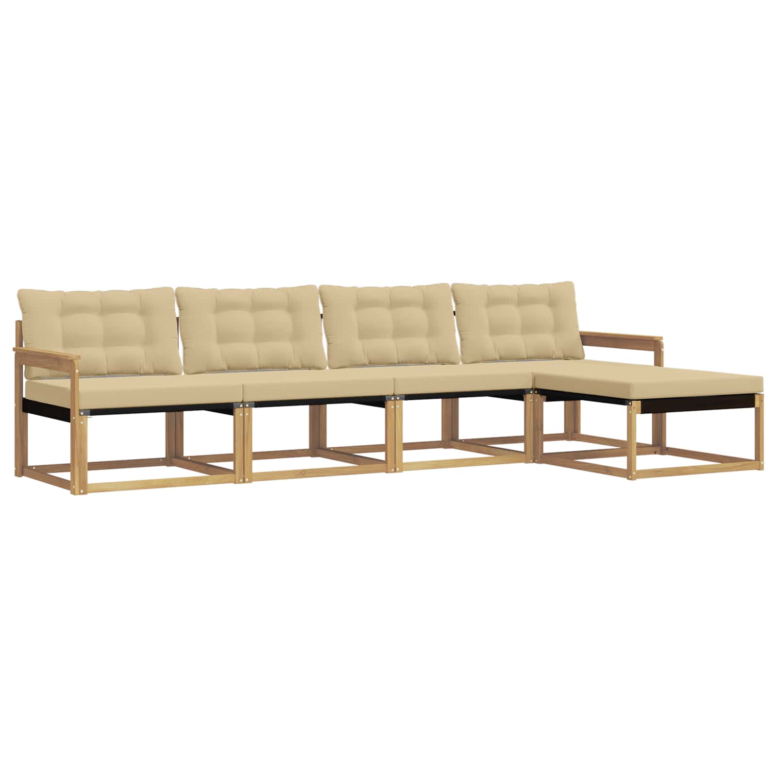 Ensemble de canapés d'extérieur 5 pcs Blanc et Beige - XIOS