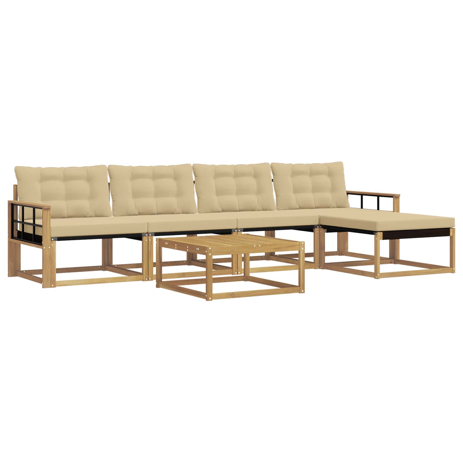 Ensemble de canapés d'extérieur 6 pcs Blanc et Beige - XIOS