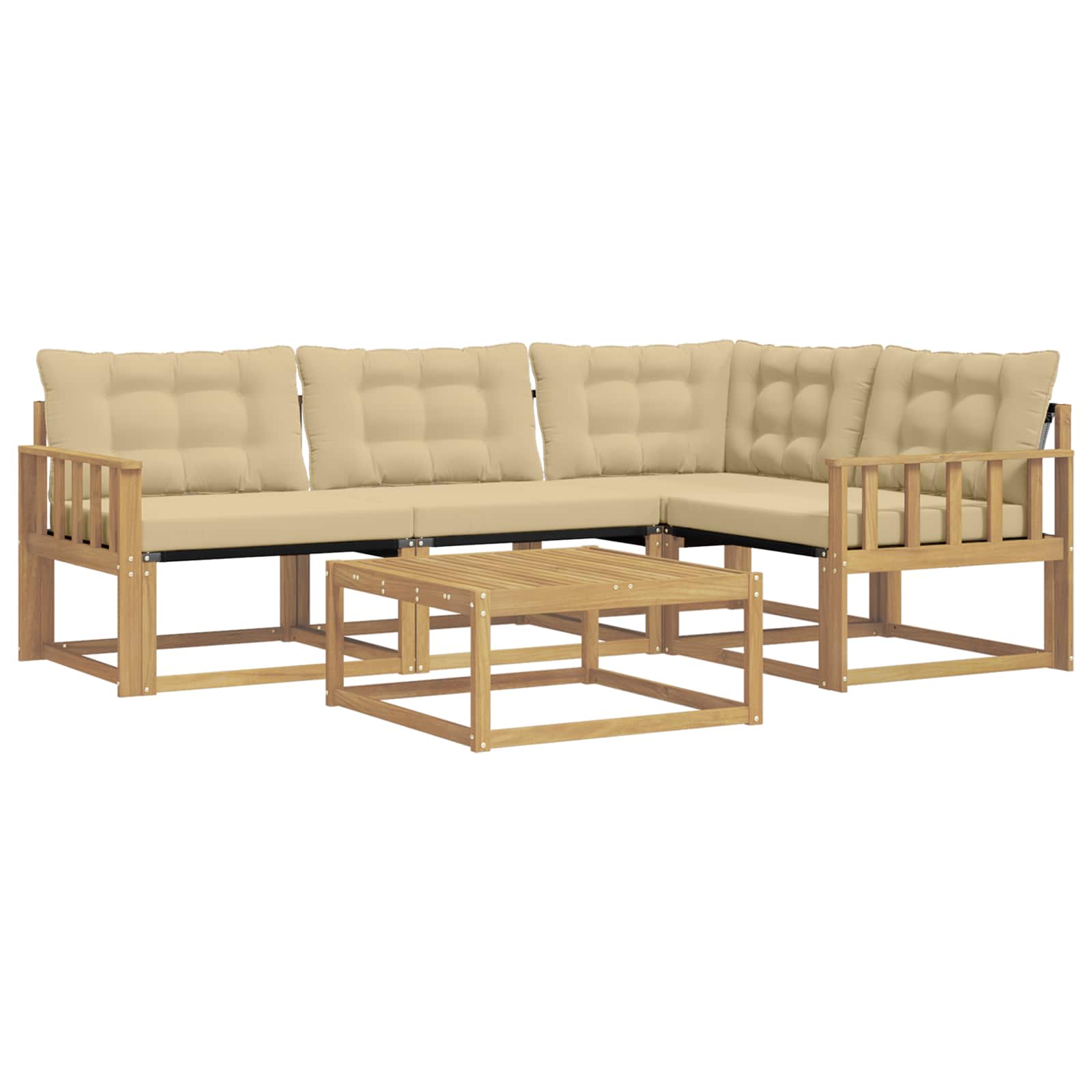Ensemble de canapés d'extérieur 5 pcs Blanc et Beige - XIOS