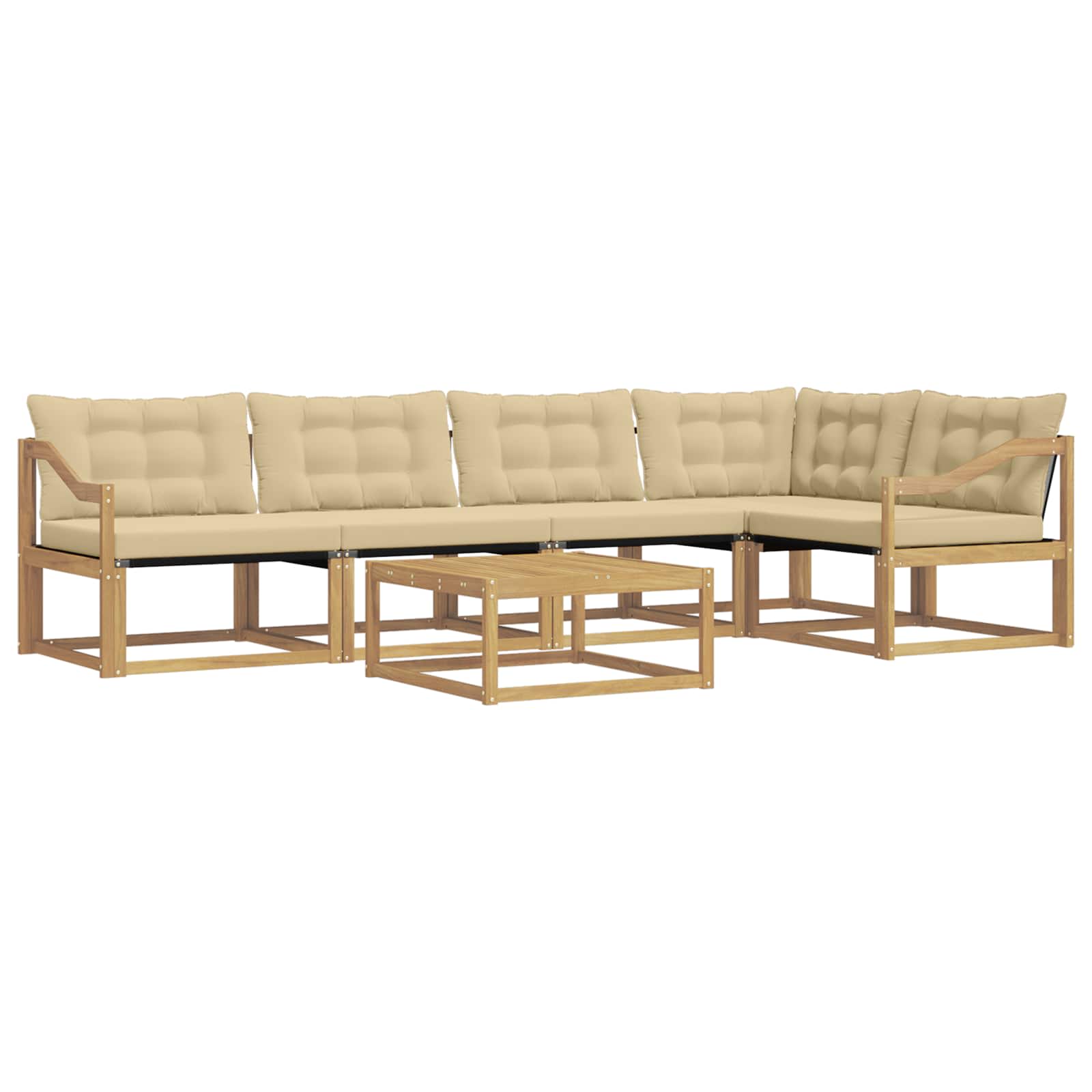 Ensemble de canapés d'extérieur 6 pcs Blanc et Beige - XIOS