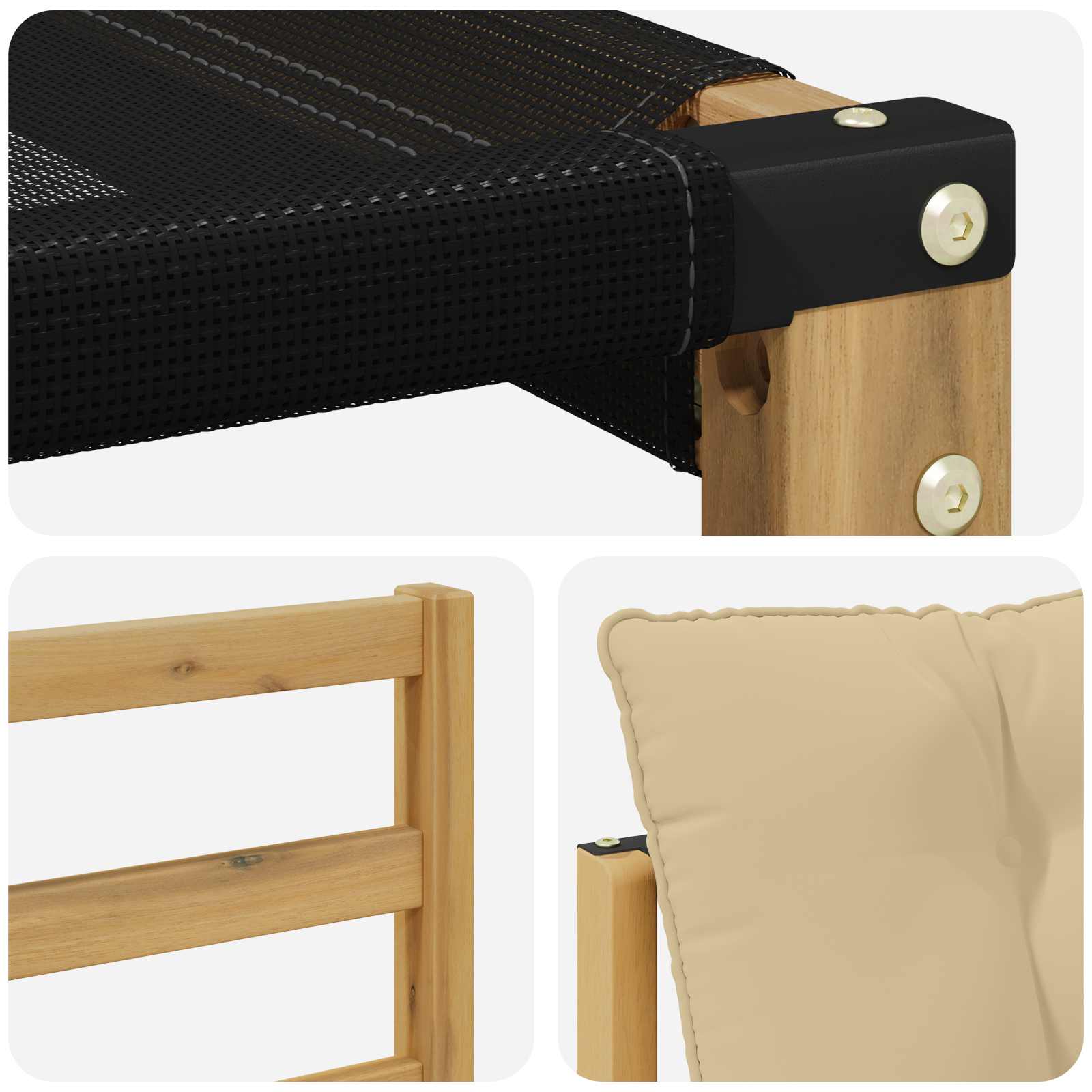 Ensemble de canapés d'extérieur 6 pcs Blanc et Beige - XIOS