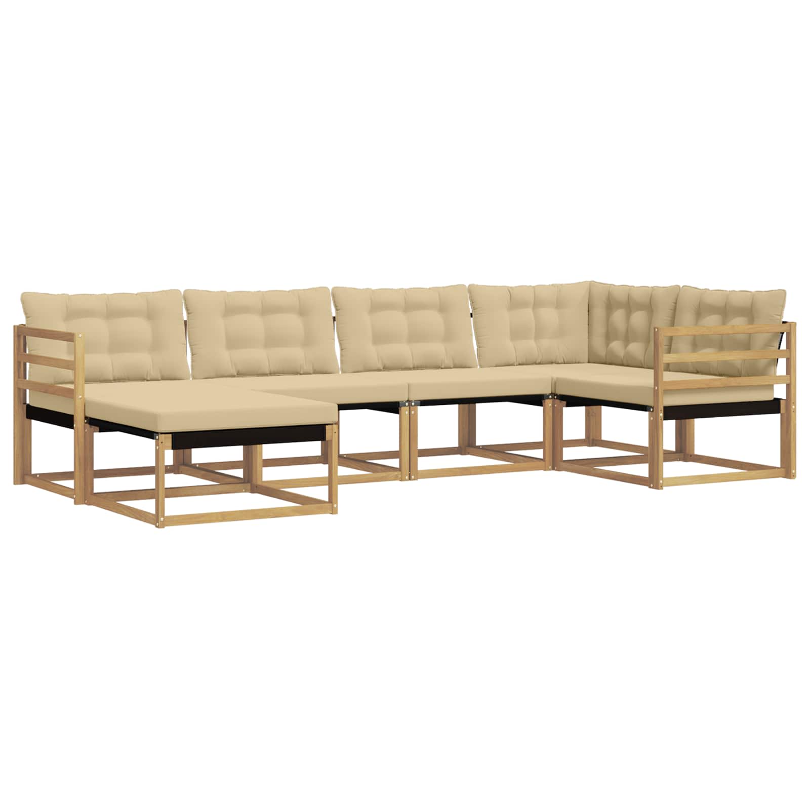 Ensemble de canapés d'extérieur 6 pcs Blanc et Beige - XIOS