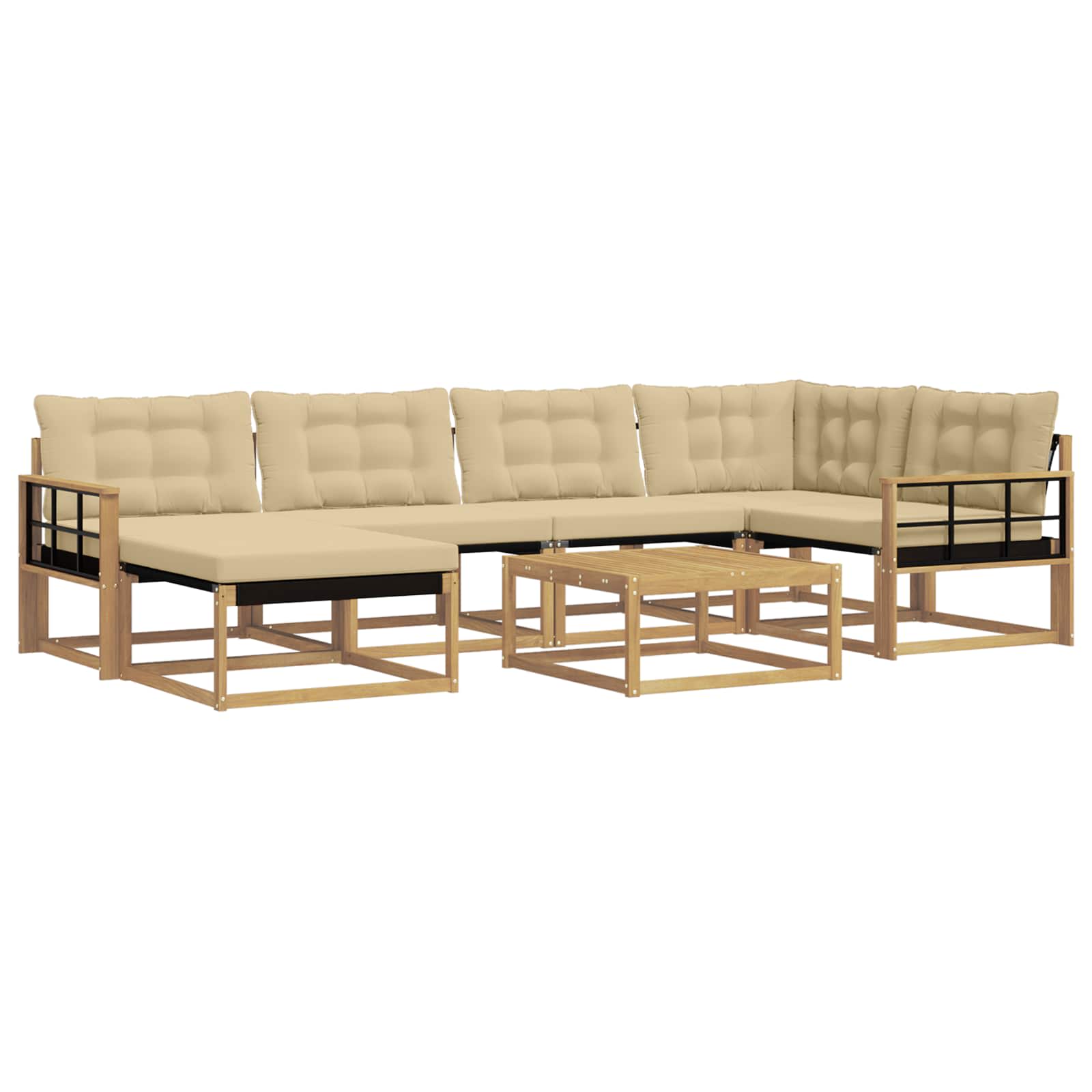 Ensemble de canapés d'extérieur 7 pcs Blanc et Beige - XIOS