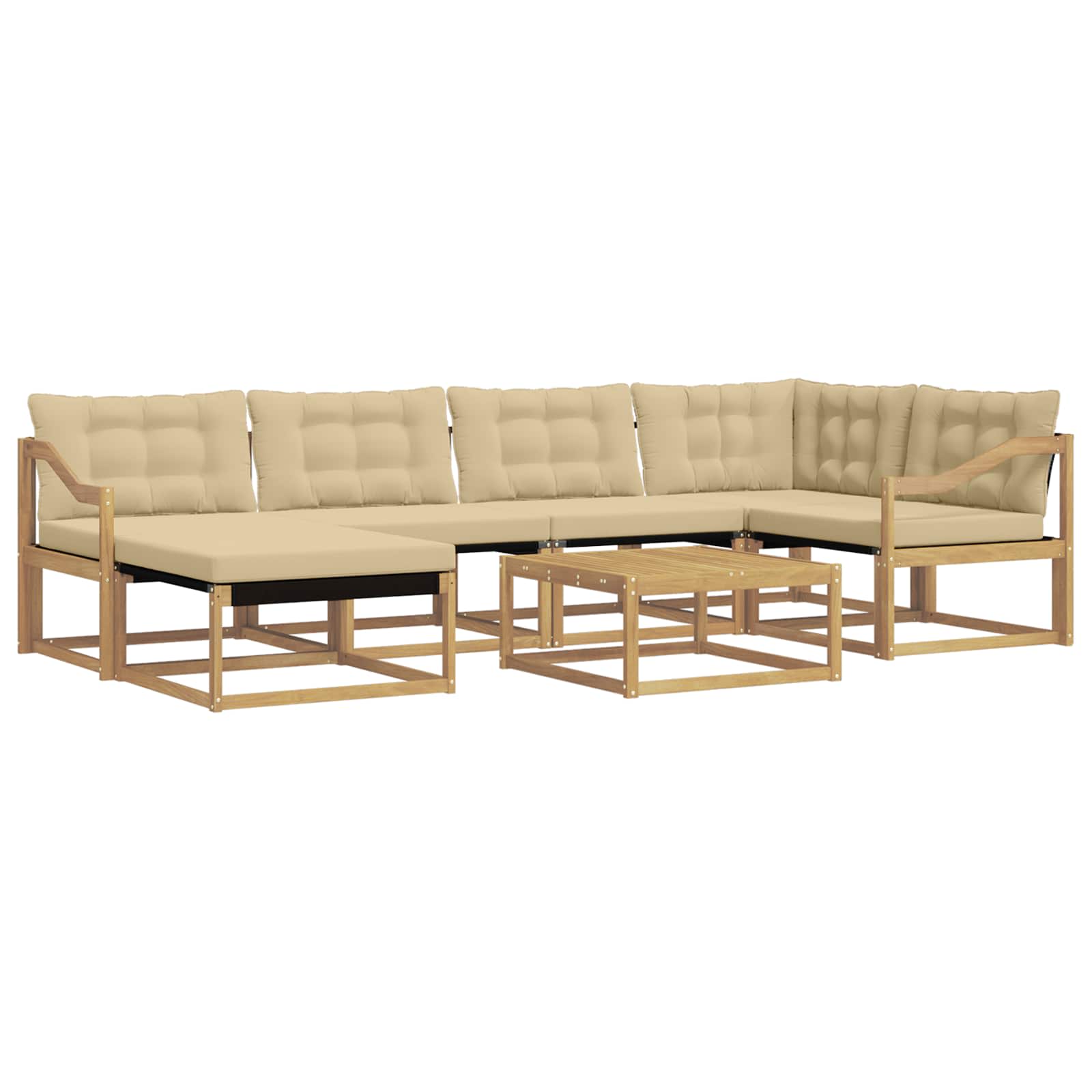 Ensemble de canapés d'extérieur 7 pcs Blanc et Beige - XIOS