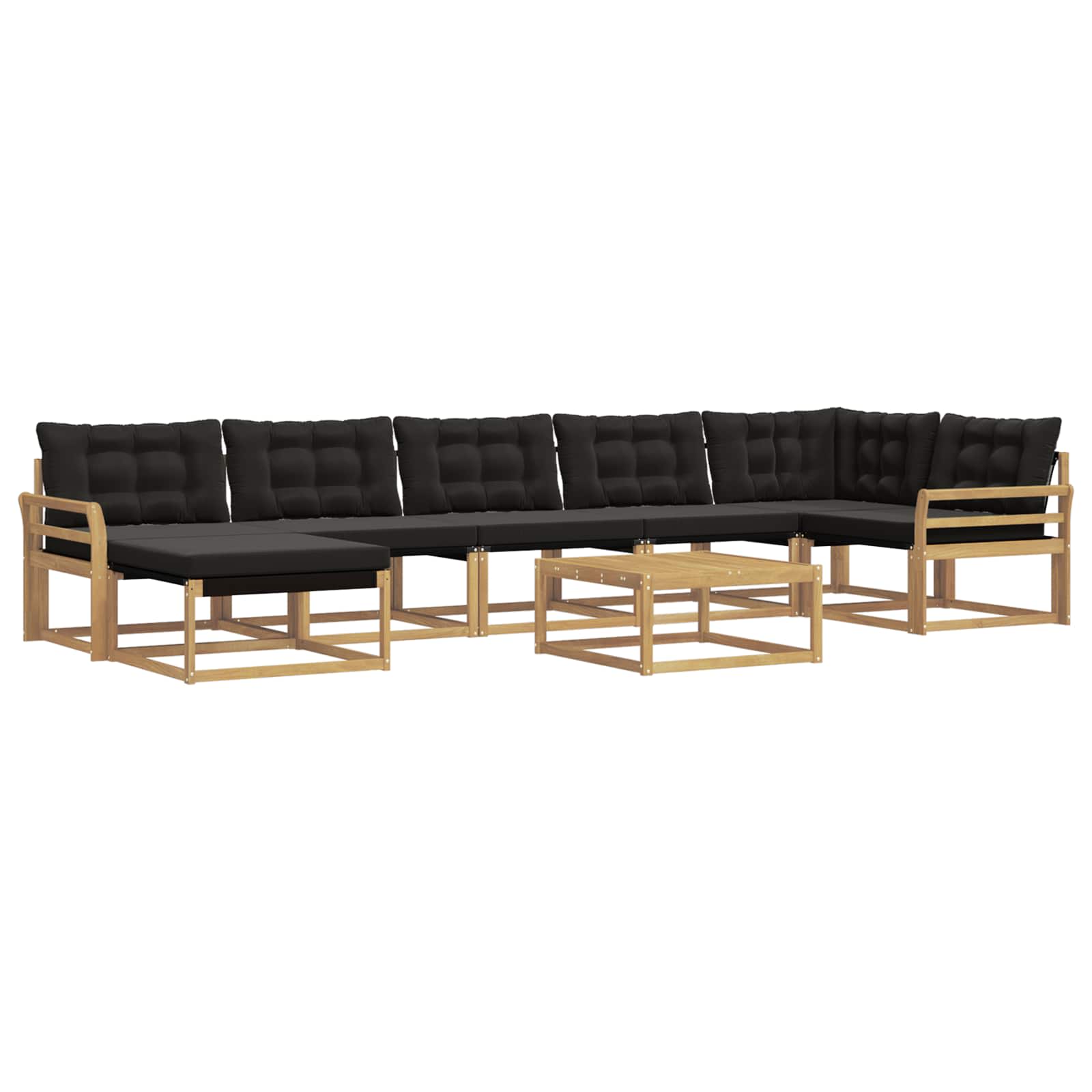 Ensemble de canapés d'extérieur 8 pcs Blanc et noir