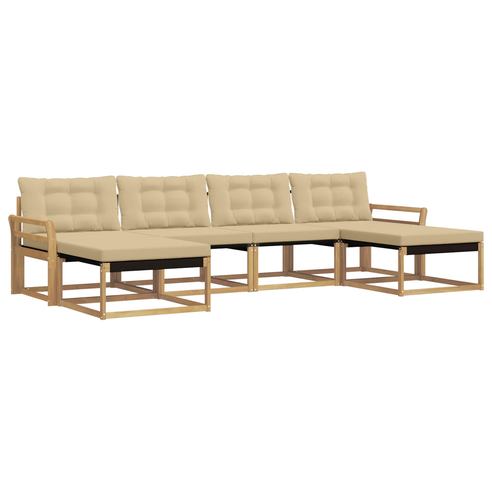 Ensemble de canapés d'extérieur 6 pcs Blanc et Beige - XIOS