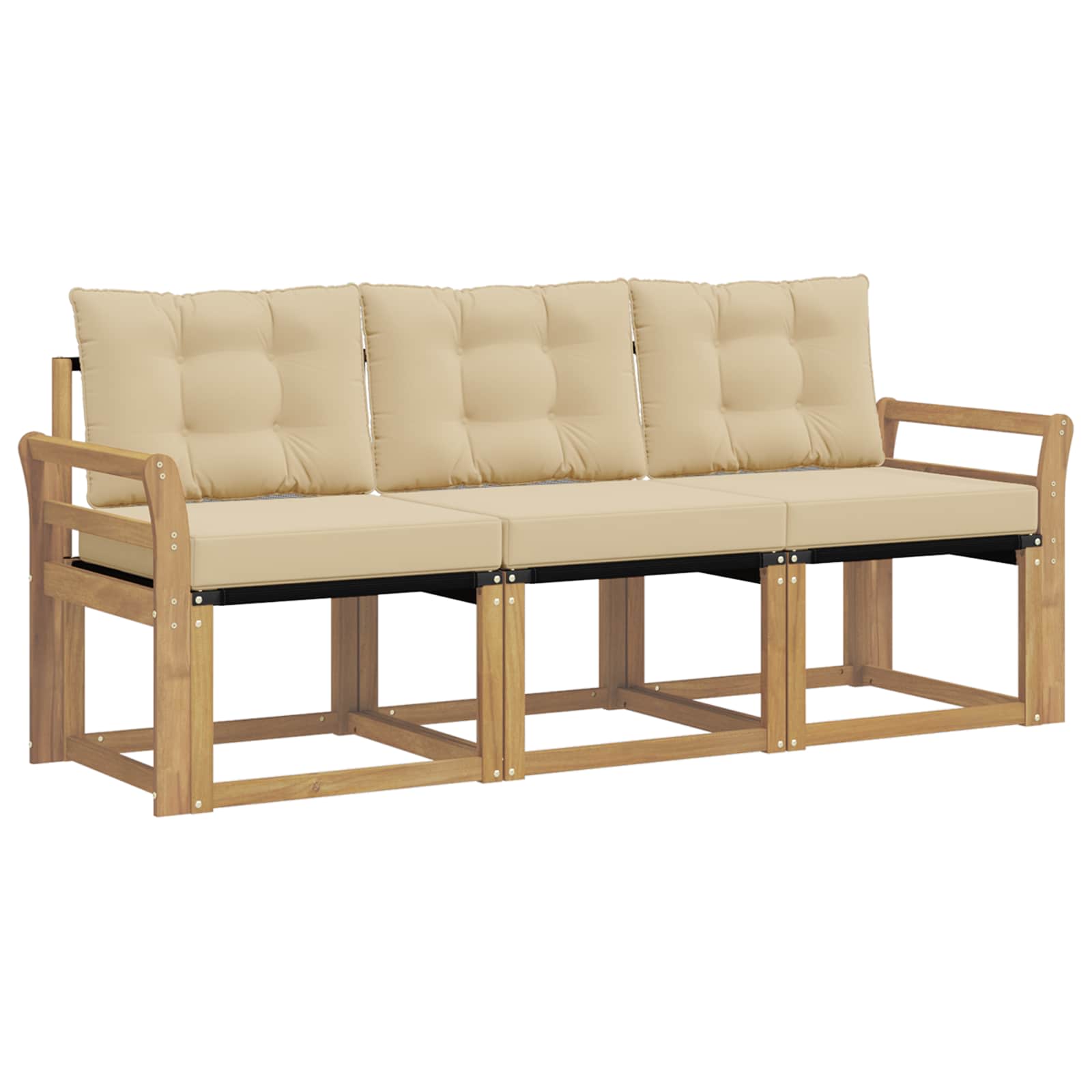 Ensemble de canapés d'extérieur 3 pcs Blanc et Beige - XIOS