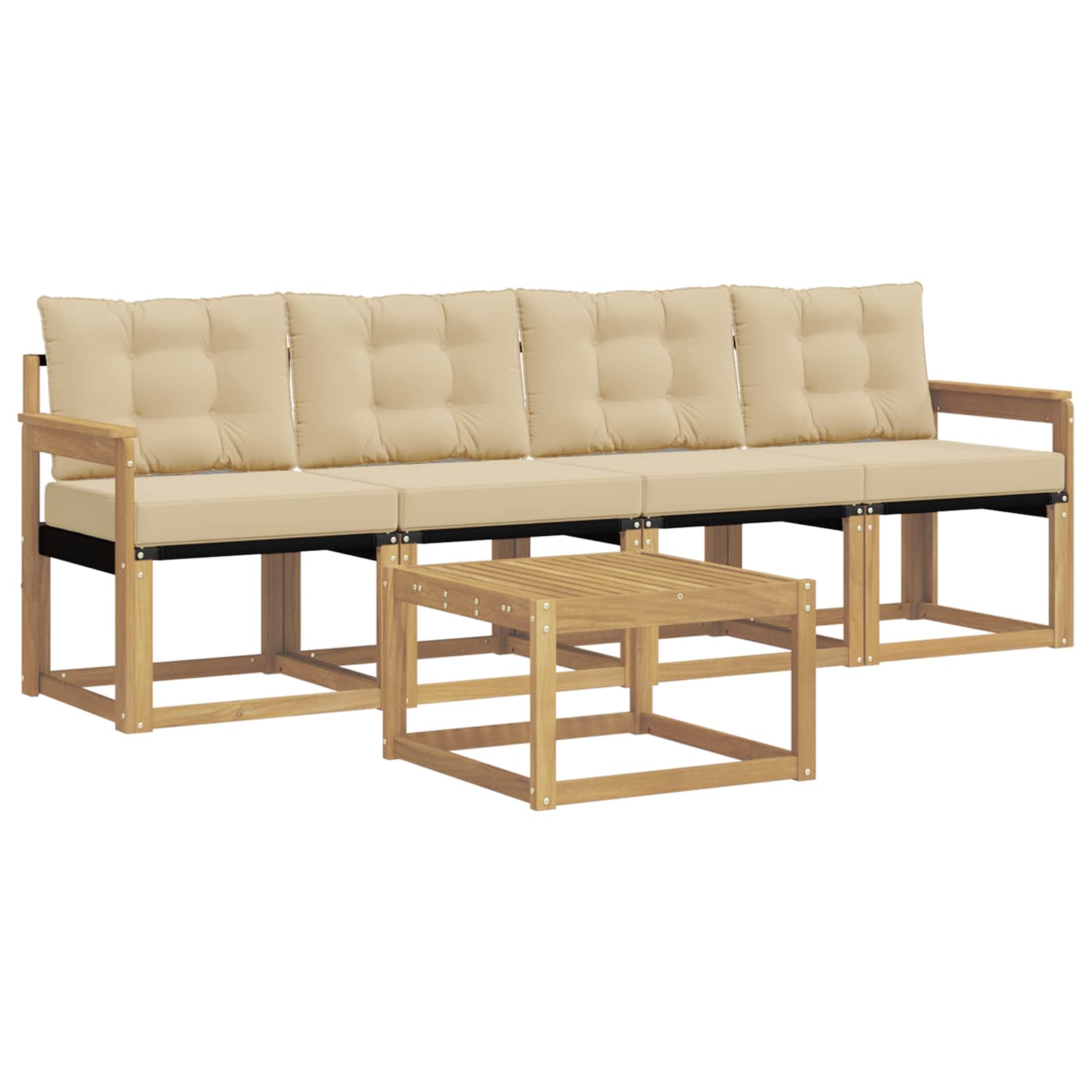 Ensemble de canapés d'extérieur 5 pcs Blanc et Beige - XIOS