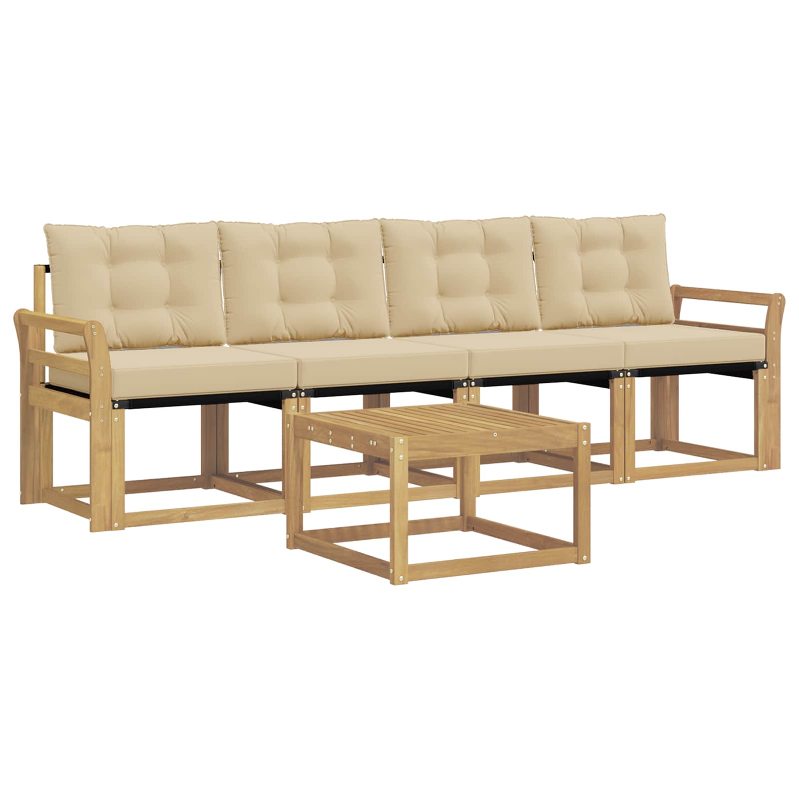 Ensemble de canapés d'extérieur 5 pcs Blanc et Beige - XIOS