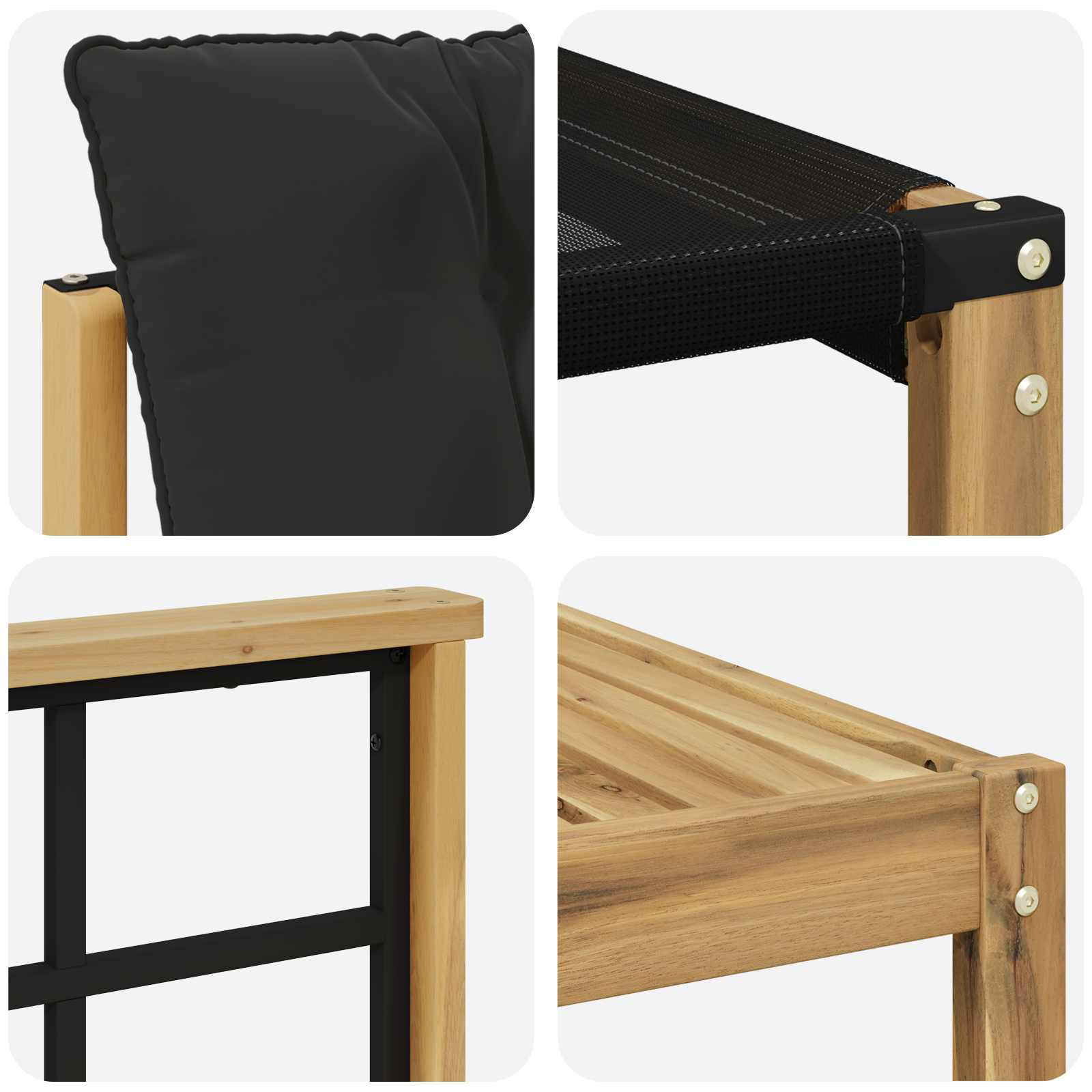 Ensemble de canapés d'extérieur 5 pcs Blanc et noir - XIOS