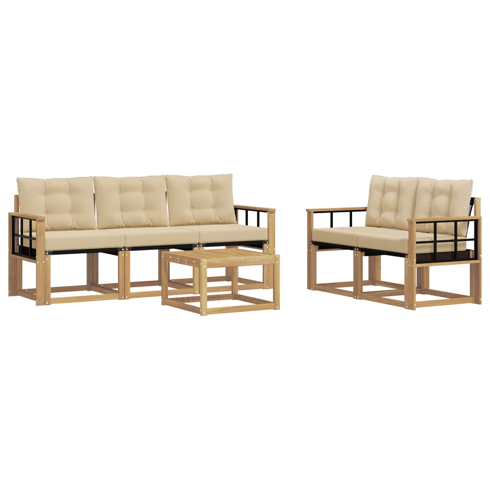 Ensemble de canapés d'extérieur 6 pcs Blanc et Beige - XIOS