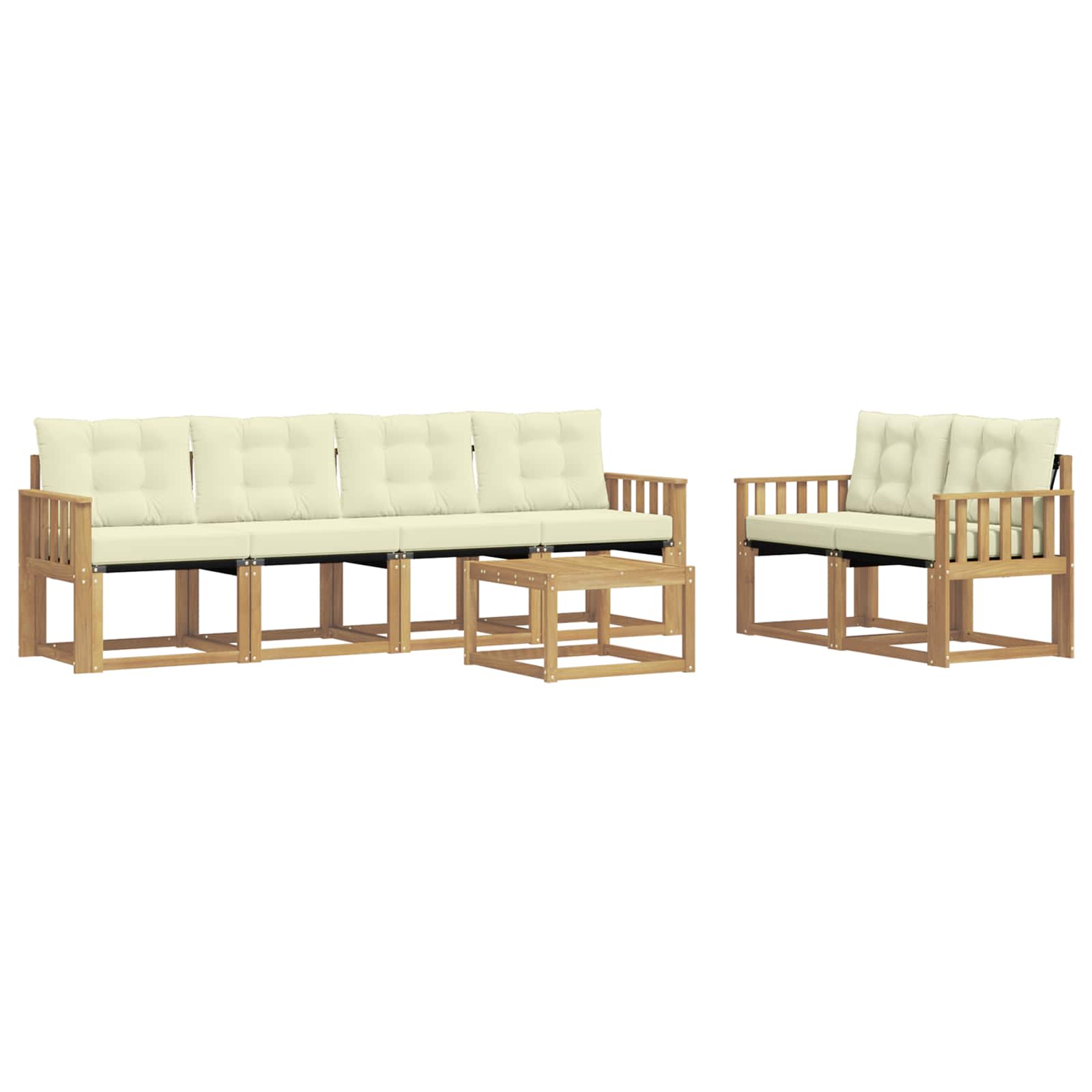 Ensemble de canapés d'extérieur 7 pcs Blanc et crème - XIOS