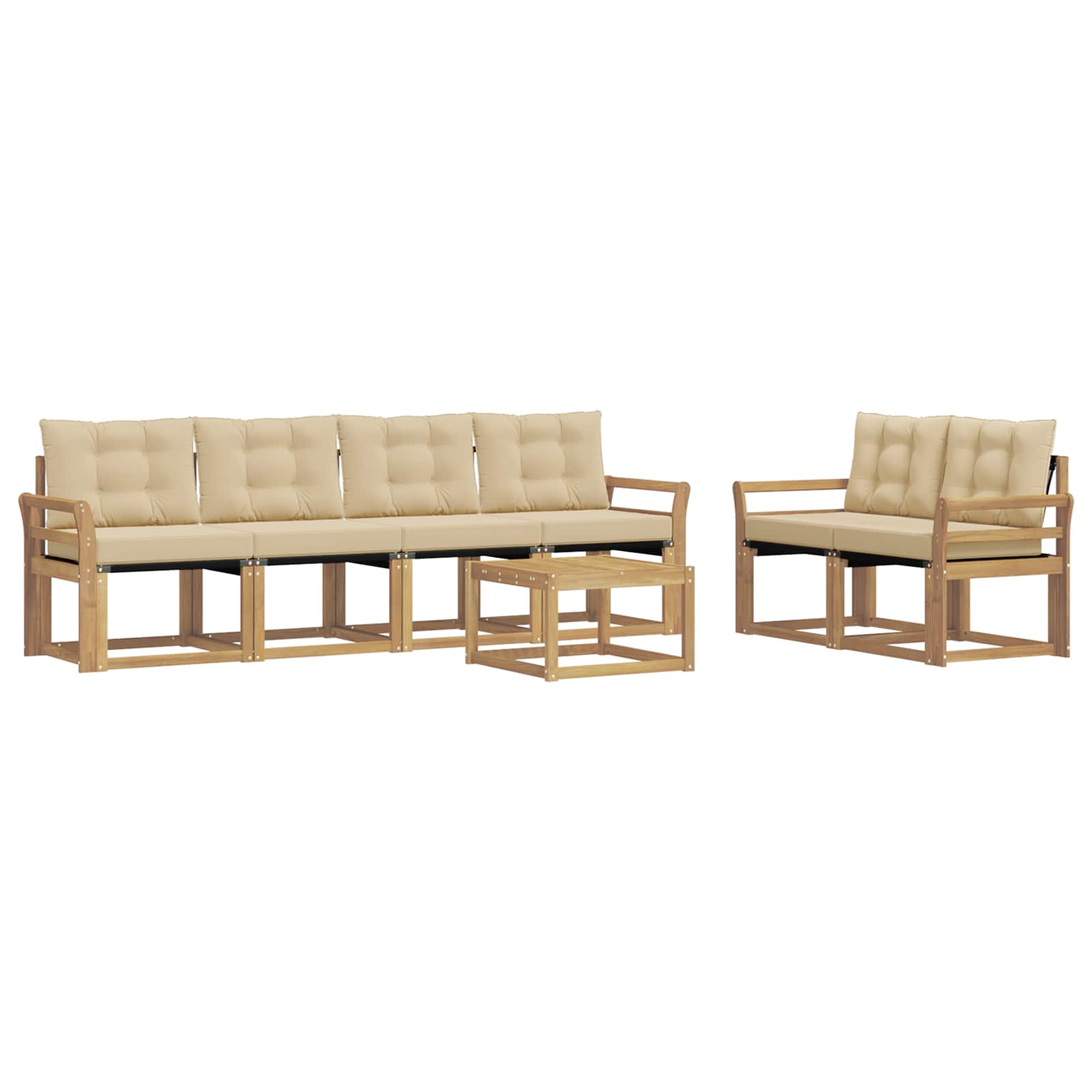 Ensemble de canapés d'extérieur 7 pcs Blanc et Beige - XIOS