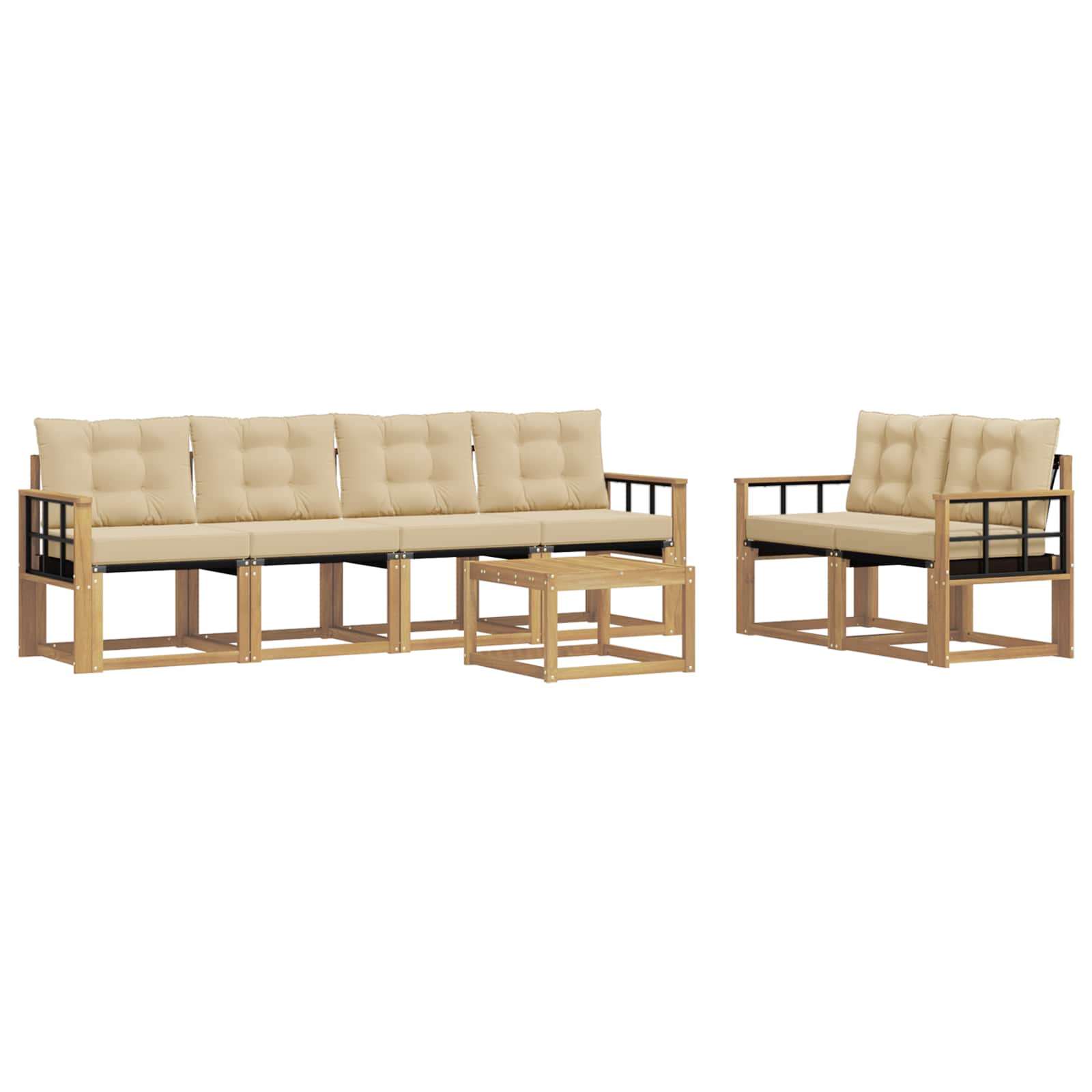 Ensemble de canapés d'extérieur 7 pcs Blanc et Beige - XIOS